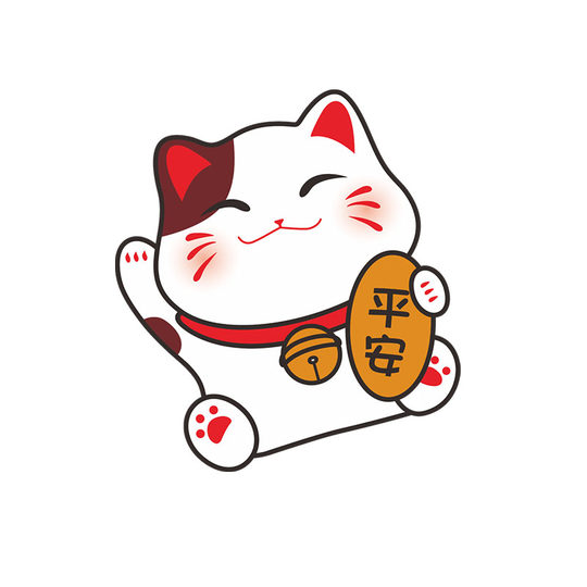 Etiqueta engomada del coche del gato de la suerte etiqueta engomada linda de la cubierta del rasguño de la historieta