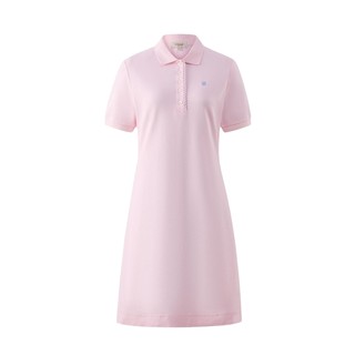 【71%棉】Eland衣恋连衣裙女纯色a字收腰短袖连体裙2025夏季新款