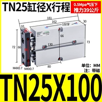 Двойной осевой цилиндр TN25x100-S