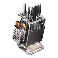 Kitchen Knife Holder, Chopstick Holder, Integrated Storage Rack, Multifunctional Knife Stand, Countertop Knife Holder, Knife Storage Rack