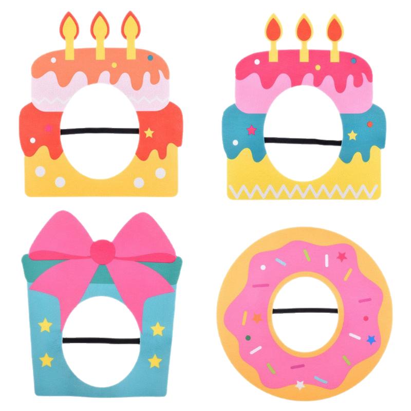 Ins style cake hood hat funny selfie props decoration mask birthday decoration party first birthday dress up