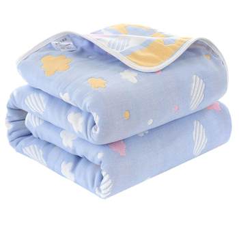Class A gauze bath towel 6-layer baby pure cotton square wrap quilt for boys and girls, large cotton blanket towel quilt