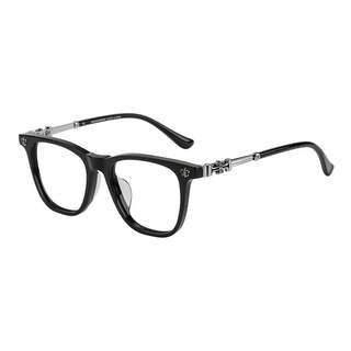 木川私藏148mm眼镜男士近视复古雕花大脸黑框板材钛架可配度数