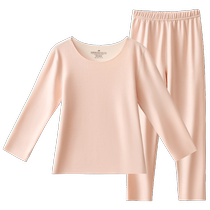 Childrens thermal underwear autumn and winter boys girls infants middle and large children and teenagers plus velvet autumn clothes and long trousers sets