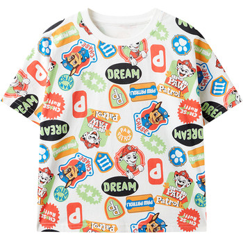 Paw Patrol Boys T-shirt Short Sleeve Summer Clothes 2024 New Baby Summer Children's Cotton Top Boys Half Sleeve Thin