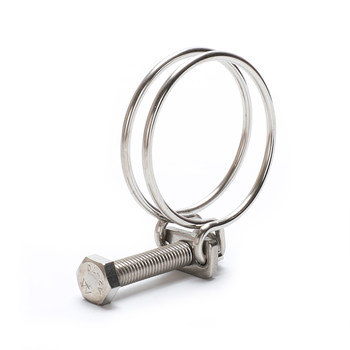 Stainless steel rubber double wire pipe fire hose clamp tube card