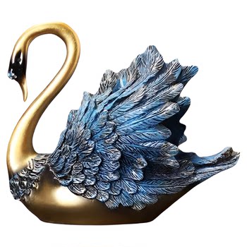 (small size) light luxury living room couple swan ornaments high-end home wine cabinet tv cabinet decorations