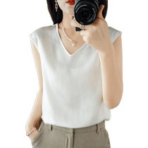 Heavy imitation silk vest feminine V-neck loose acetate suspender suit with sleeveless T-shirt base layer
