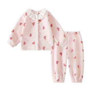 Baby girl's winter thickened velvet pajamas girls' coral velvet