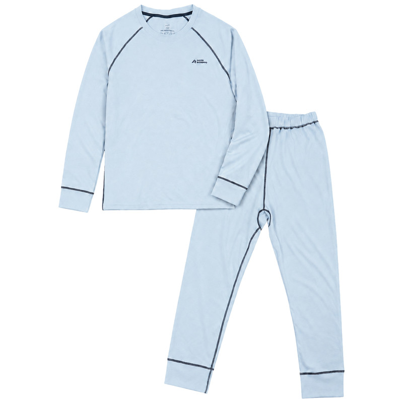 Fat boy's oversized warm autumn coat and long johns suit