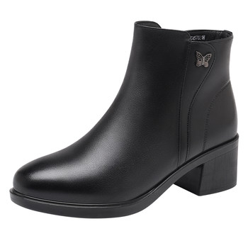 Red dragonfly high heel short boots for women genuine leather and velvet women's boots