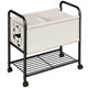 Gap partition dirty clothes basket bathroom wheeled storage basket