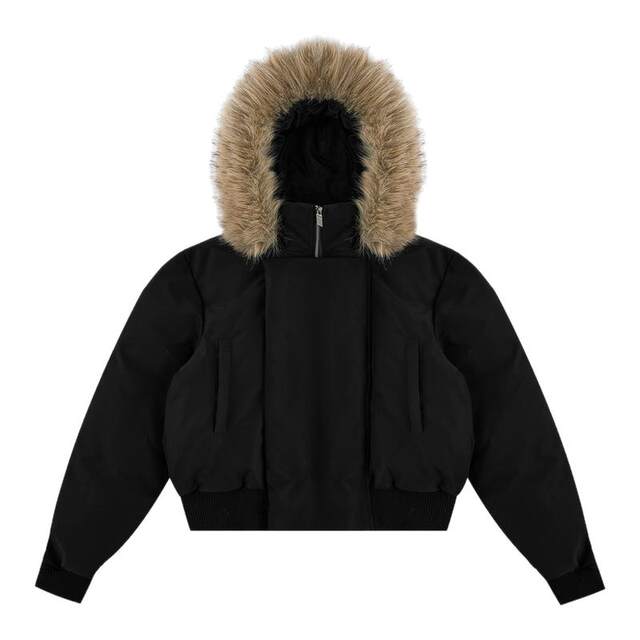 FDR official store oblique placket fur collar short down jacket