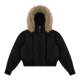 FDR official store oblique placket fur collar short down jacket