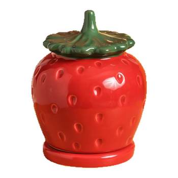 Creative toothpick strawberry floss toothpick barrel toothpick jar high-value home ceramic storage jar decorative ornaments