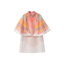 New Years clothing childrens cheongsam girls Chinese style new Chinese style 2024 spring and summer antique Hanfu improved red dress