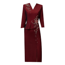 Spring dress for grandmas wedding banquet dress 2024 new style female noble and stylish dress for wedding banquet