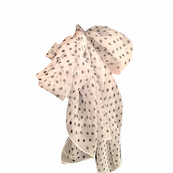 Retro yellow polka dot silk scarf for women 2025 new style neck thin high-end fashion shawl with scarf decoration