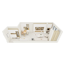 Oppein customized TV cabinet simple modern home living room log cream style small apartment floor-standing cabinet TV cabinet