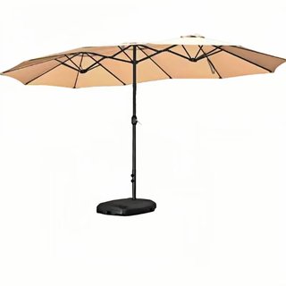 Three-head parasol outdoor courtyard leisure center column umbrella large umbrella stall large umbrella outdoor garden camping umbrella