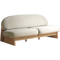 Genji wooden language wabi-sabi style solid wood sofa Japanese-style small apartment three-seat rattan sofa log style living room furniture