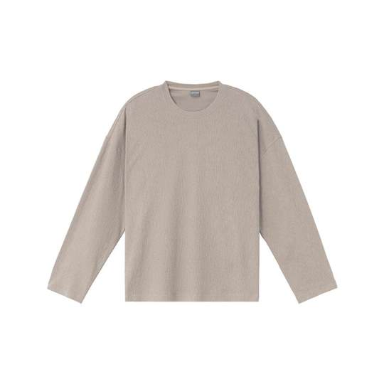 BODYDREAM split back long-sleeved T-shirt for men, bamboo wrinkled bottoming shirt, top, ageless minimalist sweatshirt