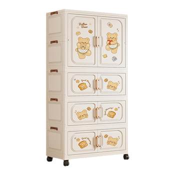 Children's simple wardrobe household baby clothes storage cabinet installation-free multi-layer cartoon storage cabinet baby small wardrobe