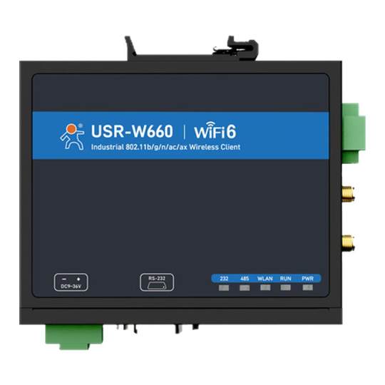 WiFi6串口服务器无线客户端高通方案工业级漫游RS485/232转以太网有人W660