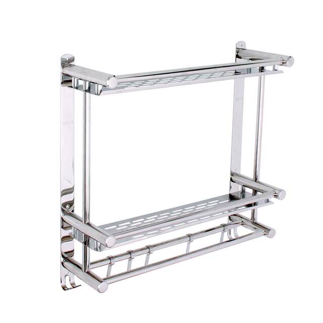 Bathroom rack wall-mounted double-layer bathroom bath room