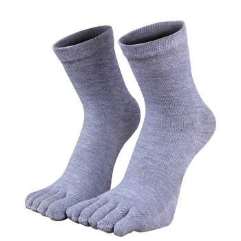 Toe socks men's mid-calf solid color socks cotton socks deodorant split toe socks men's four-season sweat-absorbent toe socks short socks short socks trendy