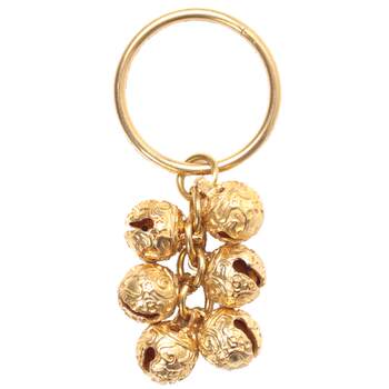 One step at a time, a string of copper bells have a nice ringing sound