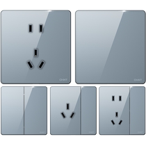 Chint switch socket household 16A air conditioner 86 type five-hole ultra-thin glass panel 3LD blue official flagship store