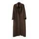 Hepburn style stand collar extra long double-sided black coat