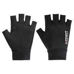 Photographer Travel-Specific Gloves, Two-Finger Exposed Gloves for Men, Summer Thin Ice Silk Style, Non-Slip Half-Finger Gloves for Delivery and Food Service