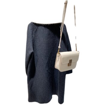 2024冬款双面羊绒大衣兔毛领高端新品桑蚕丝羊毛中长款呢子外套女