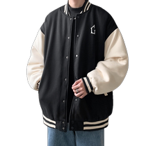 American baseball uniform cotton jacket mens new winter trendy advanced thickened cotton jacket warm splicing casual cotton jacket