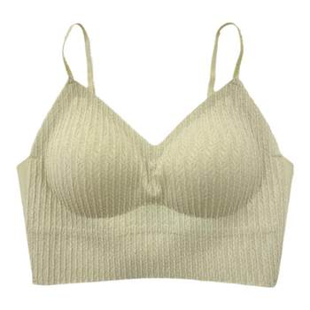 Gufei 07502 Wheat lace sling latex cotton small breast no wire underwear seamless mid-length bra for women