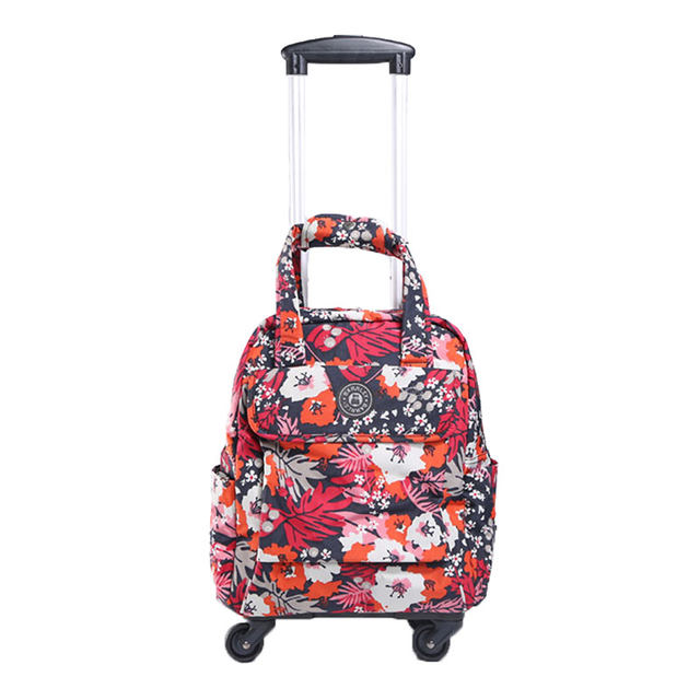 Travel bag waterproof printed fabric caster