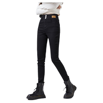 Tangshi 24 new autumn high-waisted jeans for women slimming slimming tight-fitting orgasmic cool black pants