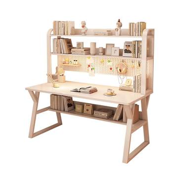 Bookshelf integrated desk student writing desk simple study desk