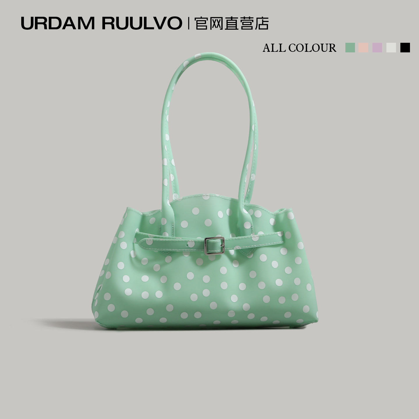 U&R Korean Style Polka Dot Jelly Bag for Women, 2026 New Ins Style, Niche Style, Commuter Shoulder Bag, Gentle and Versatile Handbag