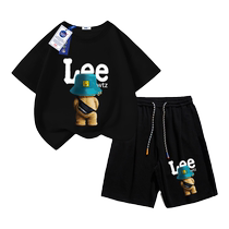 NASA boys summer suit childrens 2024 new little boy summer thin pure cotton short-sleeved T-shirt two-piece set