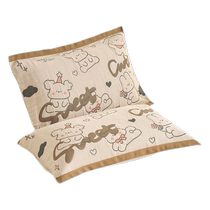 Pair of thickened cotton gauze pillow towels 2024 new sweat-absorbent anti-slip couple pillow towel household cotton cover