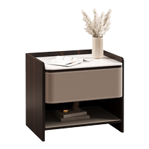 Solid wood bedside table simple and modern 2024 new bedside table small household cabinet saddle leather light luxury and high-end sense