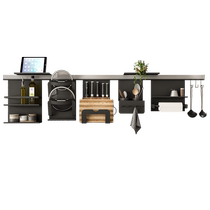 uoco is a kitchen shelf wall-mounted punch-free wall storage pendant seasoning pot lid multi-functional knife holder