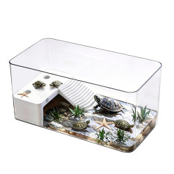 New Turtle Breeding Tank, Special Tank for Amphibious Ecological Landscaping, Small Desktop Fish Tank for Home Use, One-Piece Design
