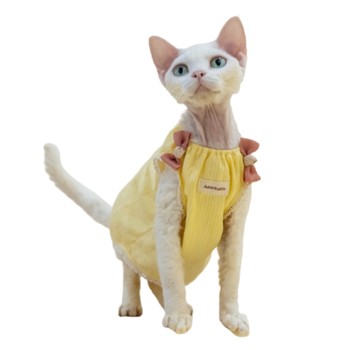 GINGERAIN Hairless cat Devon Cat Clothes Summer Babydoll Loose Lightweight Cotton Vest