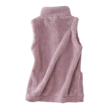 Front buckle double pocket coral velvet mid-length horse clip for external wear