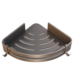 Bathroom Shelf, No-Drill Corner Basket for Shower Room, Toilet Storage, Shower Gel Rack, Space Aluminum