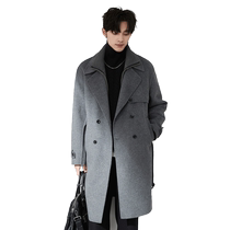 Designed fake two-piece mid-length woolen coats for Earl Zall 23 early winter new Korean style loose woolen coats
